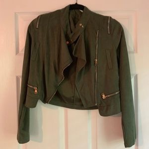 Suede Army Green Jacket